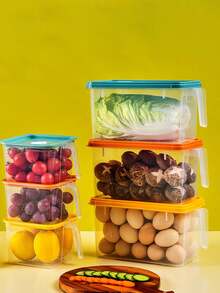 Vegetable & Fruit Divider Boxes, Refrigerator Storage Containers, Kitchen Organization Containers For Eggs, Fruits & Vegetables - Multicolor - View 1