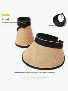 Sombrero de ala ancha para mujer con protección UPF50+, sombrero transpirable y protector solar adecuado para ciclismo, protección solar, vacaciones y viajes - Multicolor - Ver 13