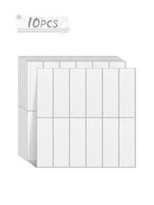 WalDecoo 2PCS/10PCS/20PCS White Subway Tile Stickers, Glossy Self-Adhesive Backsplash, Waterproof Oilproof Wall Decals, Easy Peel & Stick For Kitchen & Bathroom - VP574 - View 14