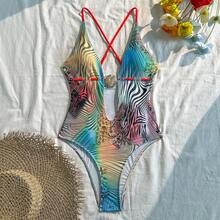 2026 Sexy Printed Deep V One-Piece Swimsuit Bikini - 9289 Color - View 5