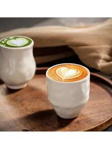 1PC Minimalist Ceramic Mug For Afternoon Tea Lovers, Japanese Coffee Mug, Office Water Mug, Breakfast Milk Mug, Home Drinking Set - White - View 5
