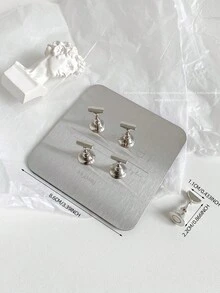 3D Stainless Steel Magnetic Rectangular Nail Art Practice Holder With Soft Pad, No Hole Limitation, Free Placement, Includes Magnetic Alloy Colored Pieces, Nail Art DIY Accessory, Photography Display Props - Multicolor - View 17