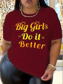 Talla - Talla - Camiseta con Estampado de Lema Degradado Big Do It Better - Negro - Ver 5