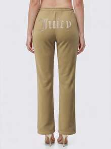 Juicy Couture Women's Pants Dark Olive - Olive Green - View 1