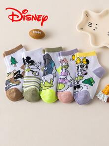 Disney 1/5/10雙迪士尼卡通兒童短襪禮品 夏季白色襪子 卡通角色配色拼接船襪 米妮 黛絲 唐鴨 米奇 兒童襪 舒適透氣 時尚兒童襪 透氣舒適百搭 禮品靈感 透氣吸濕 隨興 多功能 時尚卡通圖案船襪 適合學生 歐美尺寸成人 禮品與日常使用 米奇與他的朋友們 - 彩色 - 查看 14