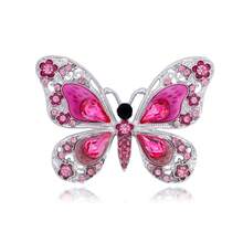 1 Stück glitzernde rosa Schmetterlings-Brosche, Blumenschmuck für Damen, stilvolle Nadel für Alltag & Bankett-Veranstaltungen - Verschiedenfarbig - Übersicht 2