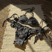 2026 New Embroidered Floral Sexy Pure Desire Two-Piece Swimsuit Bikini - Yellow-green - View 6
