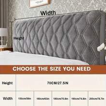 Grey Velvet Headboard Cover, Universal Size, Dust-Proof, Bed Frame Soft Pad, Modern Bedroom Decor, Easy To Clean, Home Upgrade - Dark Gray - View 9