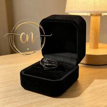 Anel de Ouro com 3 Fileiras de Strass, Design Luxuoso e Minimalista, Acessorio de Moda para Mulheres, Presente de Luxo 576-1110 - Preto - Visão 6