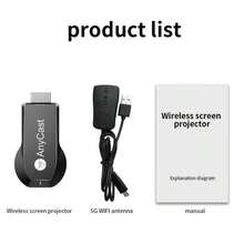 Adaptador inalámbrico de duplicación de pantalla, adaptador de pantalla inalámbrica, dispositivo de duplicación de pantalla de teléfono, pantalla compartida, conexión de conversión HD de Android a Apple, monitor, proyector - Negro-M9 - Ver 9
