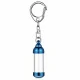 Blue Aluminum Alloy Cylindrical Glass Tube Keychain