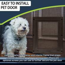 TonGass 7.9" X 9.9" Pet Screen Door Flap Compatible With Doggy Fits Dogs &Amp; Cats Under 30 Lbs, Small Dog Doors Flaps, Cat Screen Window Door Flap For Exterior Porch Screen And Window Screen - Brown - ColorB - View 5