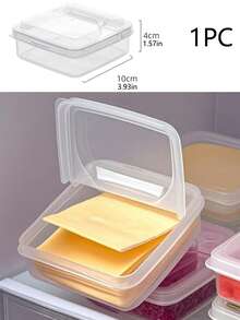 2pcs/1pc Transparent Cheese Storage Box, Airtight Food Storage Container, Refrigerator Organizer, Suitable For Cheese Slices, Fruits, Vegetables, Onions, Ginger, Cooked Food And Snacks. Transparent Body For Quick Food Identification, Keeps Daily Storage Neat And Organized - Multicolor - View 13