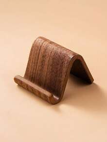1-Piece Vintage Wooden Phone Stand, Suitable For Office Desk, Dining Table, Desk Or Office Decor, With Phone Storage Rack, Compatible With All Smartphones - Multicolor - View 4