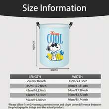 Miniso Peanuts Snoopy "Stay Cool" Summer Print Laundry Basket Collapsible Storage Bin With Handles,Organizer For Laundry Room, Bedroom & Room - Multicolor - View 5
