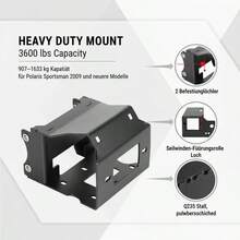 [Free Shipping] Winch Mount, Winch Capacity Of 2000-3600 Lbs, Trailer Hitch Winch Mount For Select Polaris Sportsman Models (2009 And Newer), 2 Mounting Hole Design, Powder Coated Steel, Fit For Desert Rescue-XY507391 - Multicolor - View 3