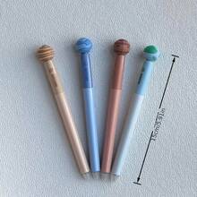 1支行星旋轉可擦拭凝膠筆 - 0.5mm黑色墨水。具有4種行星主題與4種隨機顏色組合。可愛旋轉頂端紓壓筆 - 適合學生與辦公室的趣味文具 - 彩色 - 查看 4
