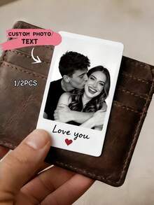 1/2pcs Customized Wallet Card, Couple Photo Card, Personalized Wallet Insert Card, Perfect Gift For Husband, Boyfriend Or Partner, Birthday Gift, Father's Day Gift - Multicolor - View 9