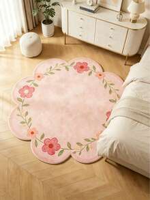 1PC, Various Flower Shaped Decorative Rug, Unique Design, Creative Shape Design, Collectible Floor Mat, Easy To Clean, Washable, Water-Washable. Natural, Comfortable Rug, Bedside Rug, Bedroom Rug - Multicolor - View 3