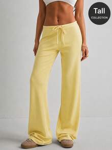 Women's Solid Color Casual Versatile Daily Wear Pants - Yellow - View 8