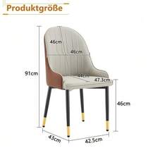 Set Of 2 Black Polyurethane Chairs With A Lightning Bolt Pattern Backrest. Water-Repellent, Durable, Easy To Clean, With Thick, Highly Elastic Padding. Ideal For Private Kitchens, Cafes, Or Commercial Use. - 黑棕色 - 查看 4