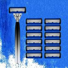 High-End Vintage Manual Shaving Razor Set | 6-Layer Blades, Interchangeable Heads, Ergonomic Handle, Refillable Design For Smooth, Precise Shaving Experience - Perfect Father's Day And Birthday Gift - Safety Razor - View 10