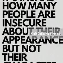 1pc Modern Minimalist Black & White Typography Canvas Poster, Quote "It's Surprising How Many People Are Insecure About Their Appearance, Yet Don't Care About Their Character", Suitable For Living Room, Study, Office, Wall Art Decor, Unframed - Simple - View 4