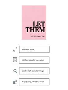 1pc Frameless Black Pink Pop Art 'Let Them Save Your Energy' Motivational Quote Poster, Minimalist Aesthetic Wall Art For Girls Room, Empowering Dorm Decor, Pink Bedroom Apartment Living Room Decoration, Laufey Music Print, Room Decor Bedroom, Decoration Bedroom, Prints For Wall, Posters, Vintage Decor - Word - View 5