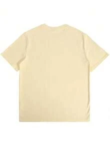 Women's T-Shirt, Blurred Image With Yellow Line Decorations, Lightweight And Breathable - 卡其色 - 查看 2