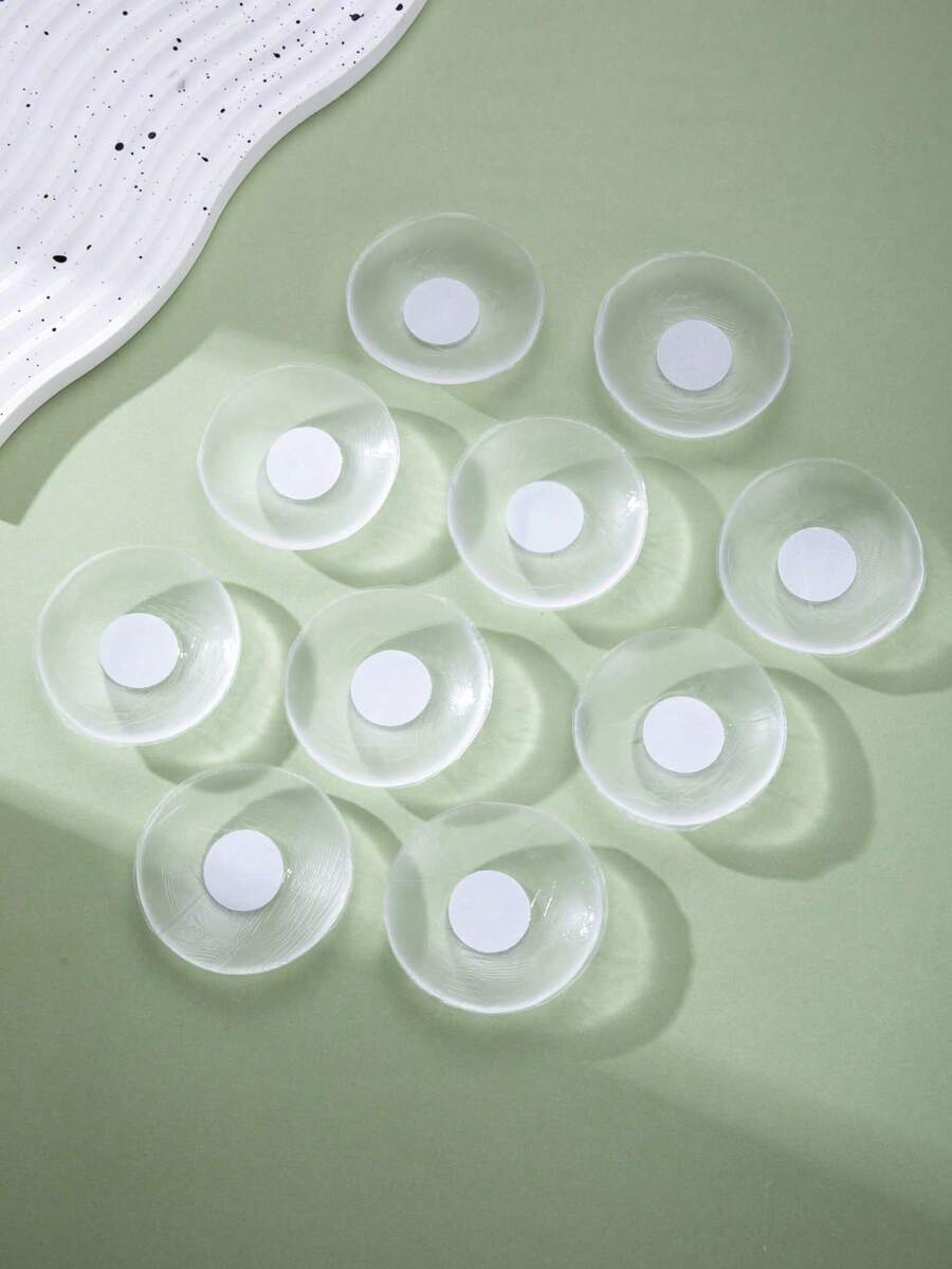 10入組女用超薄乳貼,可愛圓點設計,隱形無肩帶無縫胸貼,防止乳頭凸顯與明顯痕跡,適用於婚紗、正式禮服、比基尼與連身褲 - 彩色 - 查看 1