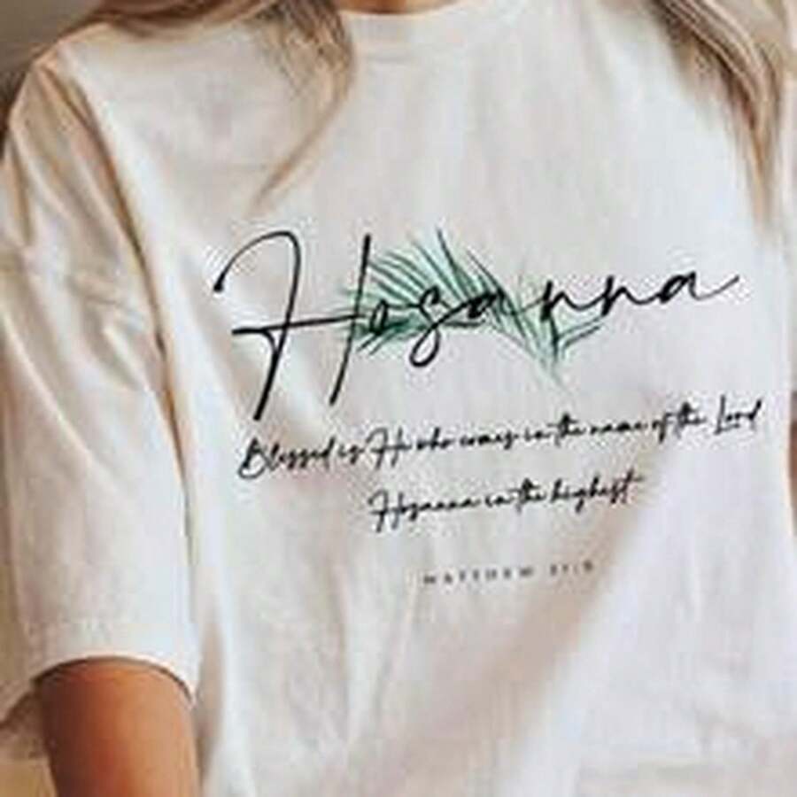 Hosanna In The Highest Heaven T-S1Hirt, Matthew 219 Palm Sunday Bible Verse S1Hirt, Easter CH1Ristian T1EE, Jesus CH1Rist Hirt - 白色 - 查看 1