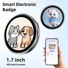 Rechargeable Wearable Anime Badge, Full-Color Display Screen Cosplay Accessory, Supports GIF Video Playback, Built-In 600mAh Battery, Backpack Pendant Otaku Festival Gift - View 2