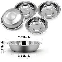 Packs Cat-Bowls Cat Food Bowl - Thickened 7.09 Inch 304 Stainless Steel Cats Feed Bowl For Indoor Cats Shallow And Wide Whisker Fatigue Relief Pet Feeding Plates For Kitten Puppy Small Dog (5 Packs) - 5 Packs - View 10