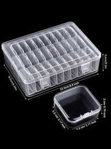 30pcs Transparent Plastic Storage Boxes With Lids, Mini Square Jewelry Organizer Boxes, Durable Clear Design For Earrings, Rings, Beads, Cosmetics, Craft Supplies, Desktop & Home Storage Containers - Multicolor - View 8