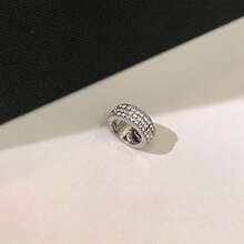 2pcs Shiny Rhinestone Hair Cuff Clips, Silver Tone Metal Hair Rings For Dreadlocks, Braided Hair Decor Accessories - Silver - View 6