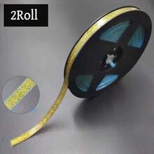 2 捲 6m 自黏式縫隙密封條，防水防污防霉水槽邊緣密封條，3D 防水防油防霉水晶閃亮金/銀高品質填縫膠帶，浴缸縫隙填補材料，客廳地磚裝飾線 - 易於使用，撕開即貼美觀縫隙條 (8mm 寬) - 多色 - 查看 15
