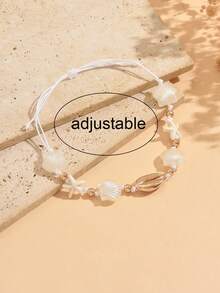 1pc Summer Ocean Style Creative Handmade Shell & Starfish Beaded Anklet For Women, Beach Play & Daily Wear, Sweet Adjustable Size, Perfect Gift Choice - Multicolor - View 4