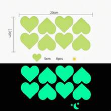 8/18/50pcs Glow-In-The-Dark Heart/Star Wall Sticker Lamp Switch Sticker, Adhesive-Free Wallpaper, Bedroom, Entrance, Living Room, Corridor Home Decor Luminous Sticker - A - View 13