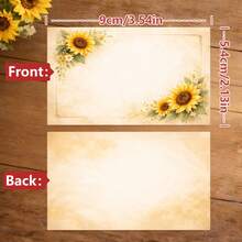 25/50 Pcs Vintage Sunflower Message Cards, Blank Greeting Cards For Handwritten Notes, Floral Blessing Cards, Gift Message Cards, Emotional Expression Cards, Thank You Cards, Themed Flower Cards, Handwritten Birthday Wishes, Friendship Cards - A - View 8