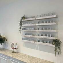 15 Inch Nail Polish Wall Rack,Diamond Crystal Rhinestone Acrylic Nail Polish Organizer,Picture Display Storage Wall Shelf - White Rhinestones - View 7