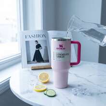 STANLEY 40oz H2.0 FlowState Quencher Tumbler - Flamingo Pink, Vacuum Insulated Stainless Steel Travel Mug With Handle & Straw, Ideal Valentine's Day Gift, Christmas Present For Women, Mother's Day Birthday Gift For Her, New Year Gift For Men - Màu Hồng baby - Xem 4