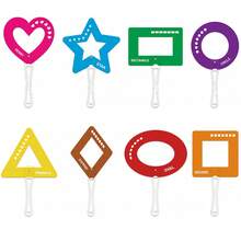 hoojojo 8pcs Double-Sided Shape & Color Matching Cards, Hollow Geometric Shape Recognition Learning Board, Interactive Math Cognitive Puzzle Toy, Classroom Learning Supplies, Educational Stationery, Back To School - Multicolor - View 14