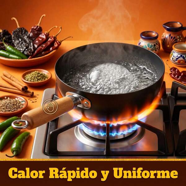 Wok Mini 18cm Negro Textura Panal Antiadherente 7cm Profundo, Sartén Pequeña Mango Madera Cocina Individual Soltero, Wok Compacto Ligero 450g Asa Colgante Huevos Tortillas, Recubrimiento Antiadherente Saltear Fideos, Mango Madera Estufas Gas Compatible, 1 Unidad