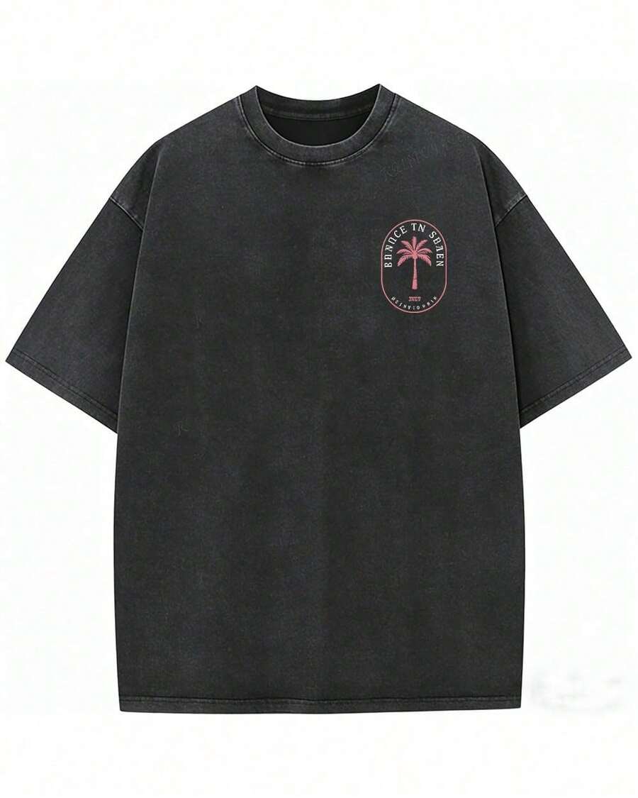 Camisa de manga corta para mujer, talla grande, estilo veraniego, con efecto lavadoY2kCocoÁrbolGráficoDe gran tamañoTCamisasTopsCocoÁrbol/LetraImprimirCortoMangaRedondoCuelloSueltoAjusteTeeCamisaVeranoVintageEstéticaBolso holgadoCamisetasTopsPreppyCosteroAdolescenteChicaRopaRopa Urbana-BlancaYMarinaSin hombrosRecortadoUnisexoSuperior-VeranoTops-VeranoConjuntos de ropaParaMujeres-VacacionesConjuntos de ropaMujeres-2026NuevoMujeresManga cortaCamiseta estilo Y2K, 100% algodón puro - Negro 1 - Ver 1