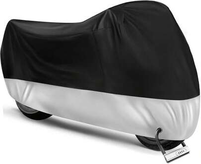 Universal Waterproof All-Season Motorcycle Cover With Lock Holes And Storage Bag, XXL Outdoor Weather Protection For Motorbikes