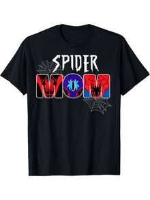 Spider Mom Spidey Birthday Matching Family Christmas T-Shirt, Men's T-Shirt,Funny Graphic T Shirts 100% Cotton Vintage Spider T-Shirt, Gothic Insect Pattern Graphic Tee, Punk Street Style Fashion Shirt, Unisex Soft Short Sleeve Crewneck Tops - Đen 2 - Xem 20