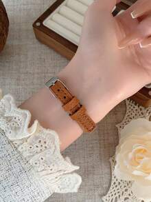 1 buah Jam Tangan Quartz Kasual Elegan Wanita Bentuk Oval dengan Angka Romawi, Cocok untuk Pemakaian Sehari-hari - Coklat - View 6