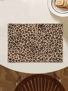 1pc Classic Leopard Print Linen Table Runner, Suitable For Holidays, Parties, Birthdays, Dinners, Kitchen & Dining Room Decor, Shoe Cabinet & Storage Cabinet Cover, All-Season Room Decor & Home Textile - Multicolor - View 6