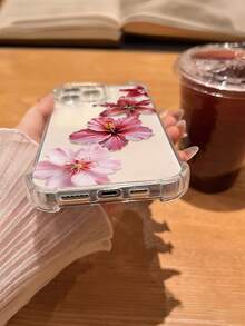 Transparent Phone Case With Pink Hibiscus Flower Pattern, Comfortable Touch, Effective Protection Against Collision And Drop, Suitable For IPhone 17/ 17 Air/ 17 Pro/ 17 Pro Max/16 Pro Max/15 Pro Max/14 Pro Max/13 Pro Max/12 Pro Max, Popular Birthday Gift Or Business Gift. This Durable Phone Case Is Anti-Stain, Anti-Fingerprint, And Anti-Shock, A Practical Phone Accessory. - Clear - View 5