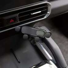 1 pieza Soporte para teléfono en el espejo retrovisor del coche, rotación 360° con bloqueo automático por gravedad, soporte universal para teléfono de coche ajustable a prueba de golpes, soporte de navegación manos libres, compatible con teléfonos y Android - Negro - Ver 9
